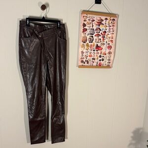 Rehab Lab Brown Faux Leather Skinny Pants